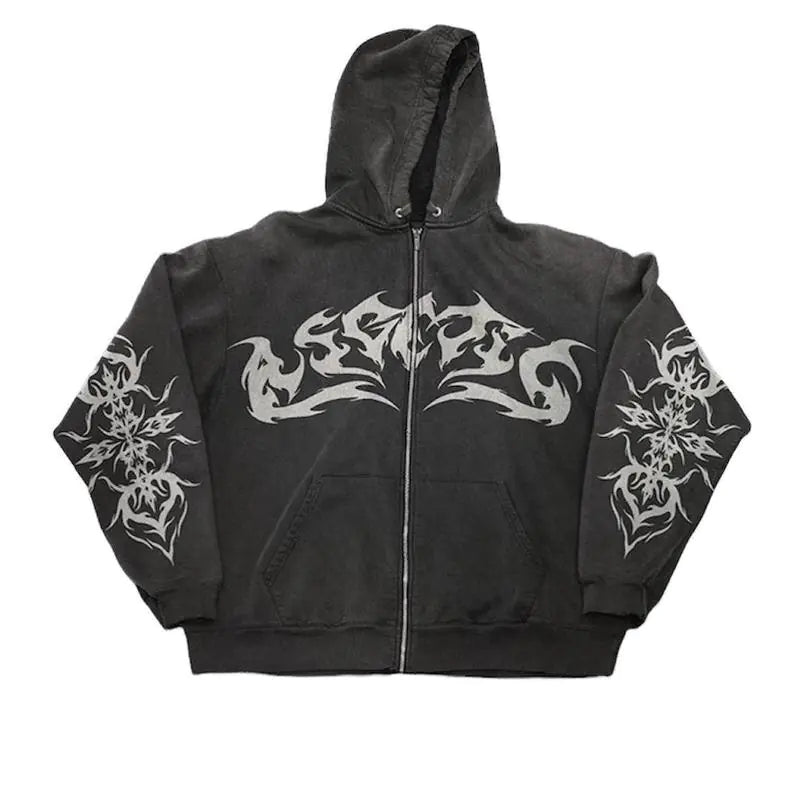 【2plan】Flame two-way hooded zip-up Flame Zip-Up Hoodie – Verona Market Place
