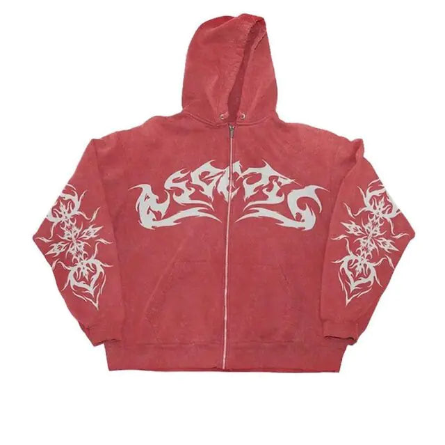 Flame Zip-Up Hoodie
